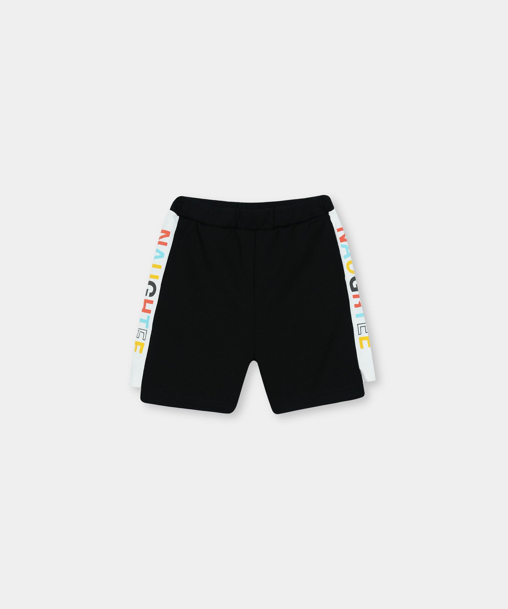 Kids 100% Imported Soft Cotton Black Printed Shorts