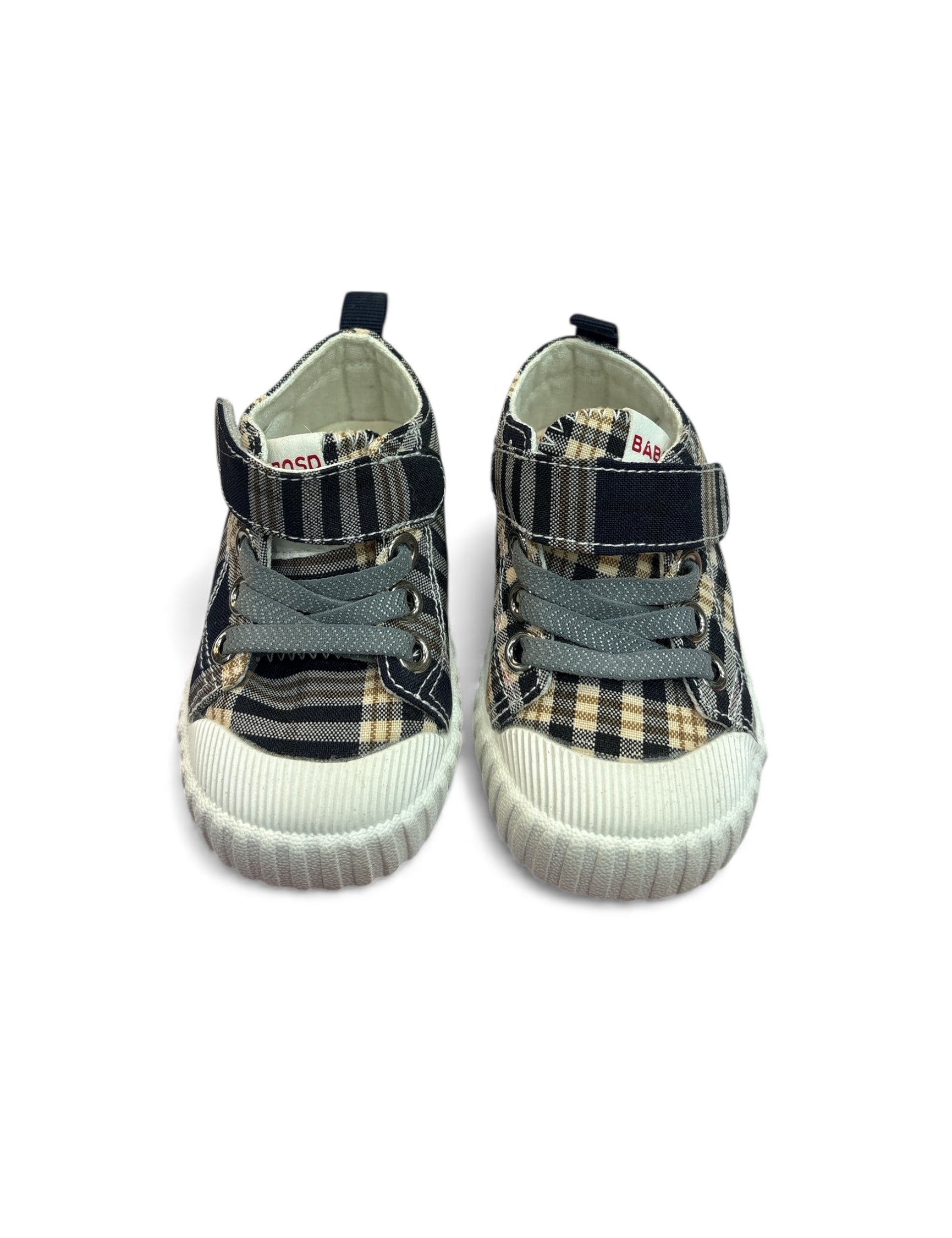 Imported- Plaid Paws Prewalker kid's sneaker