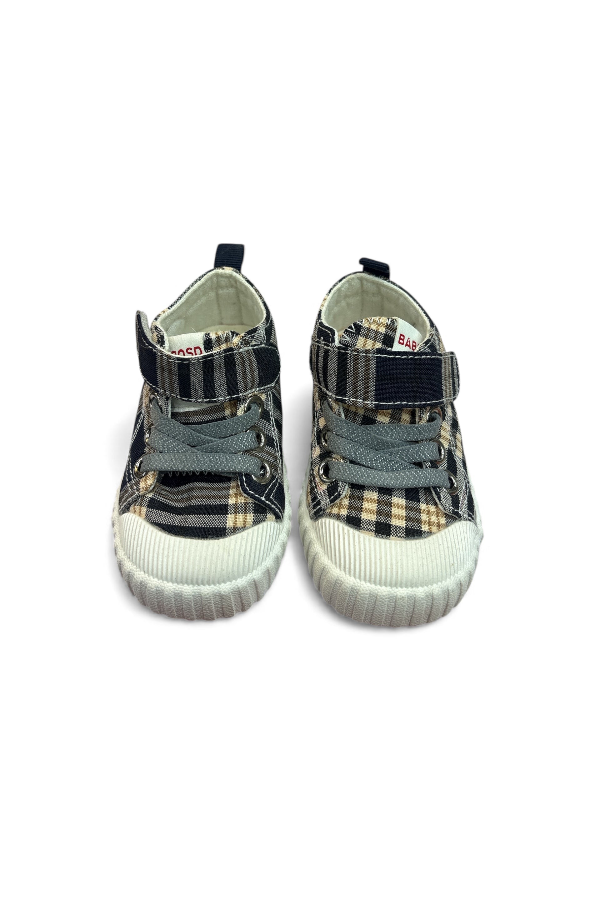 Imported- Plaid Paws Prewalker kid's sneaker