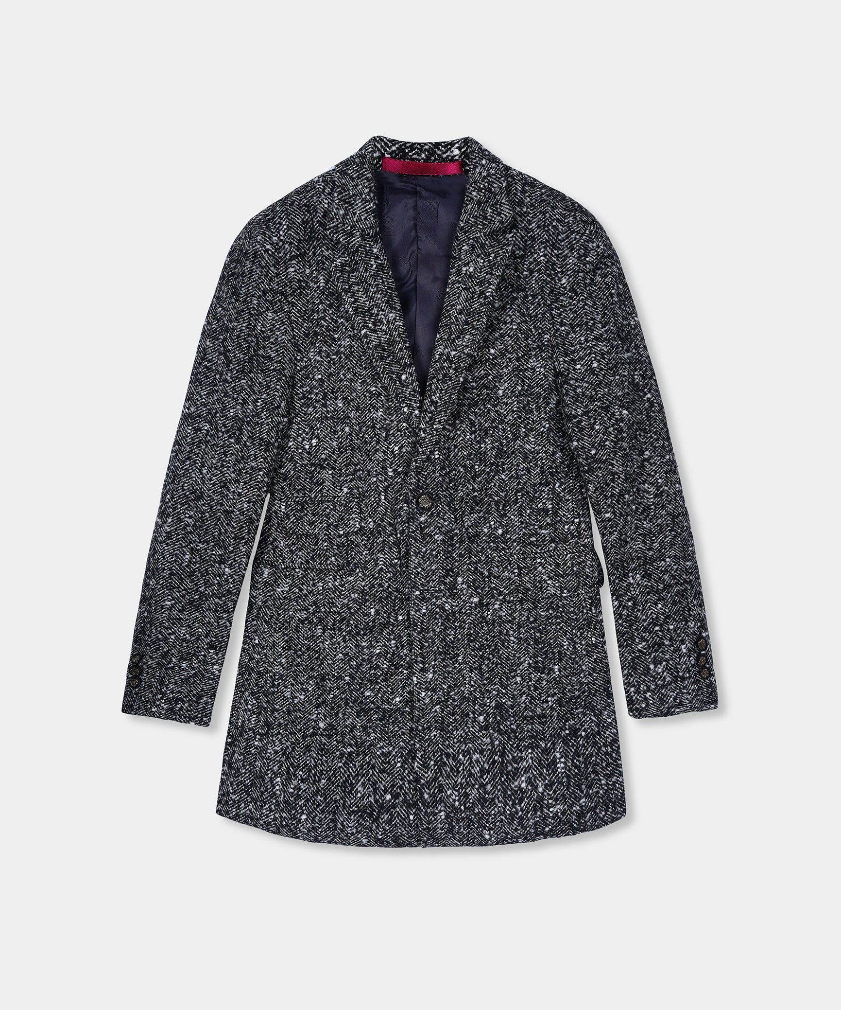 Women Imported Wool Black And White Coat