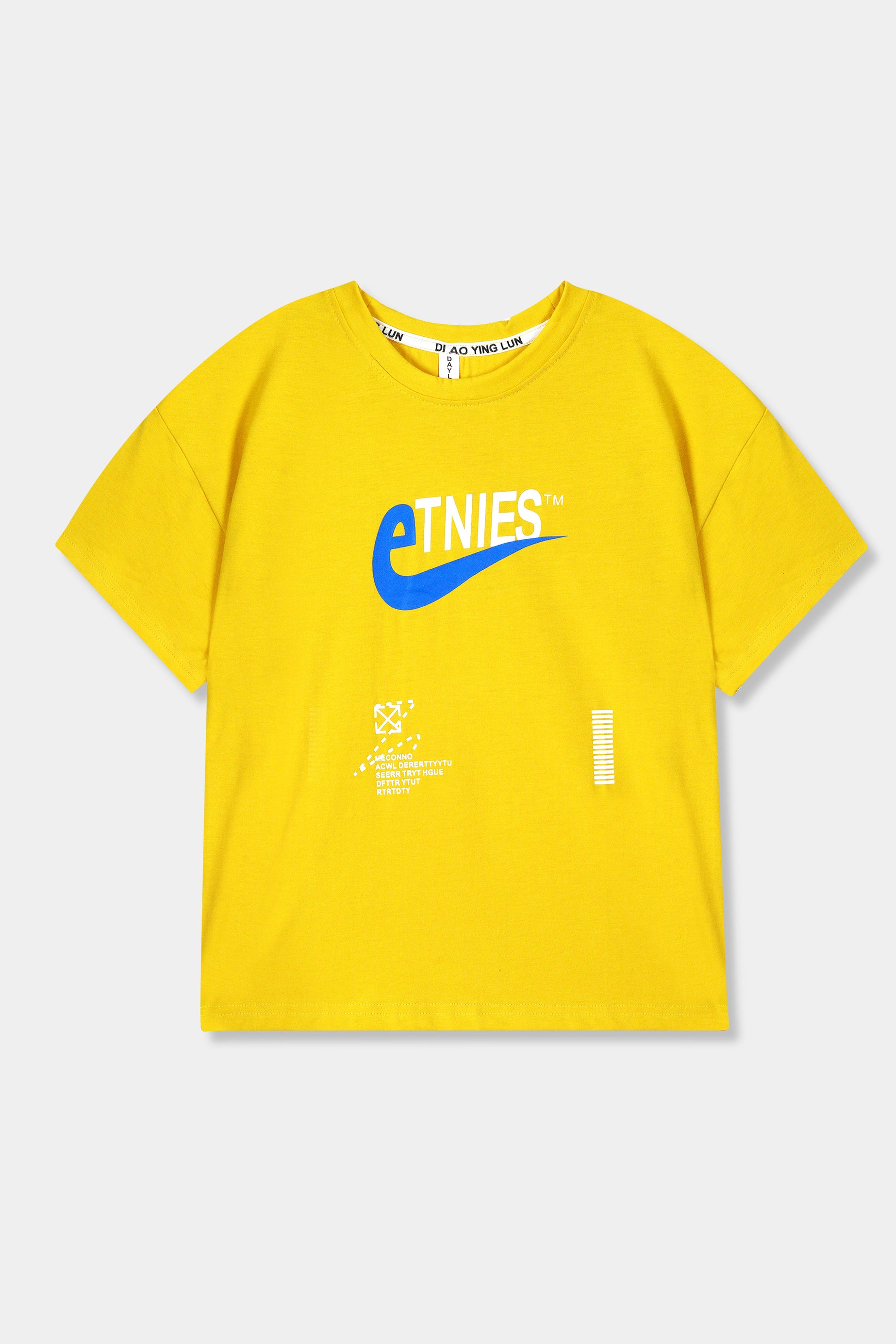 Boys Imported Soft Cotton Graphic Printed Yellow T-Shirt