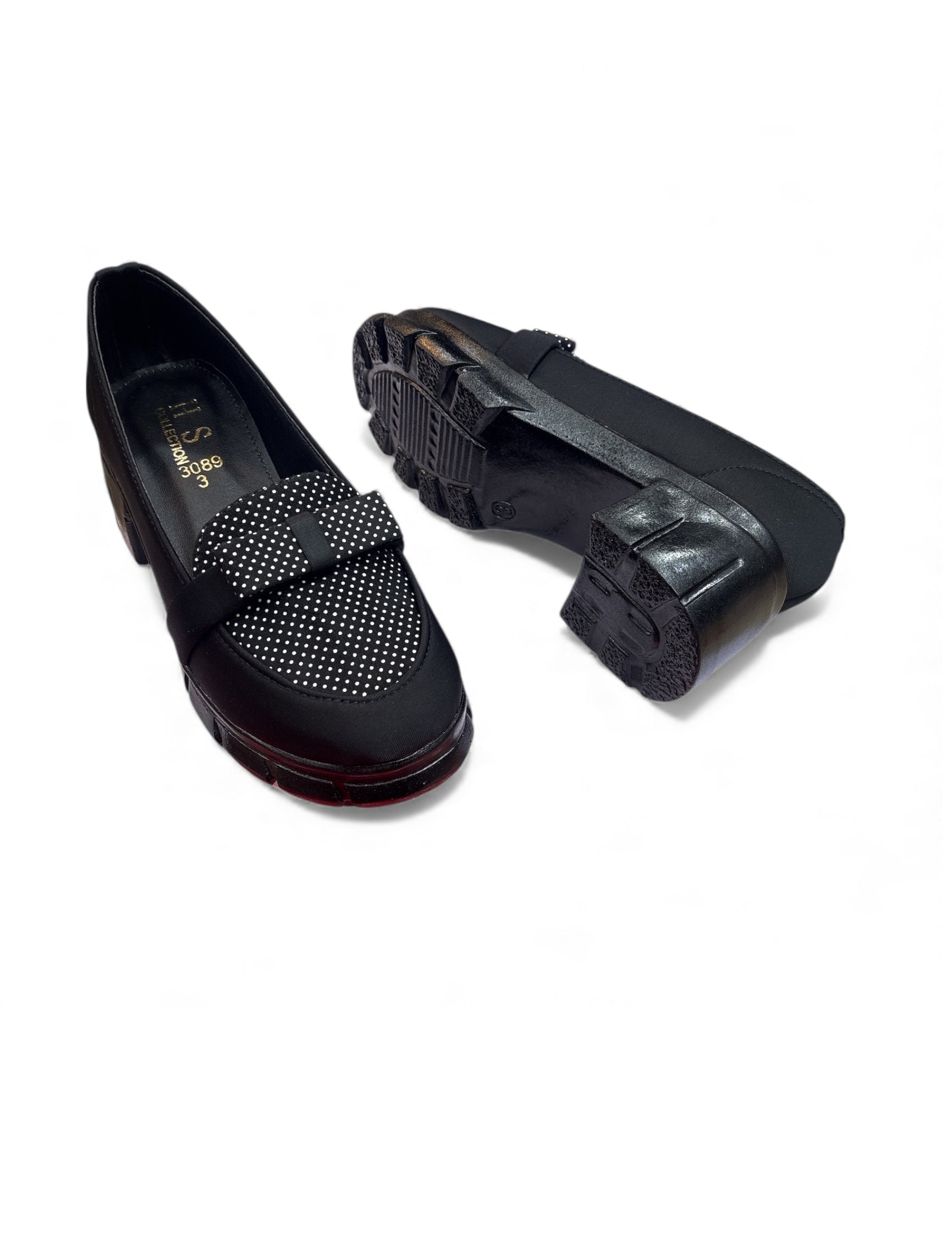 Black Elegance with a Twist KIDS FANCY COURT SHOES