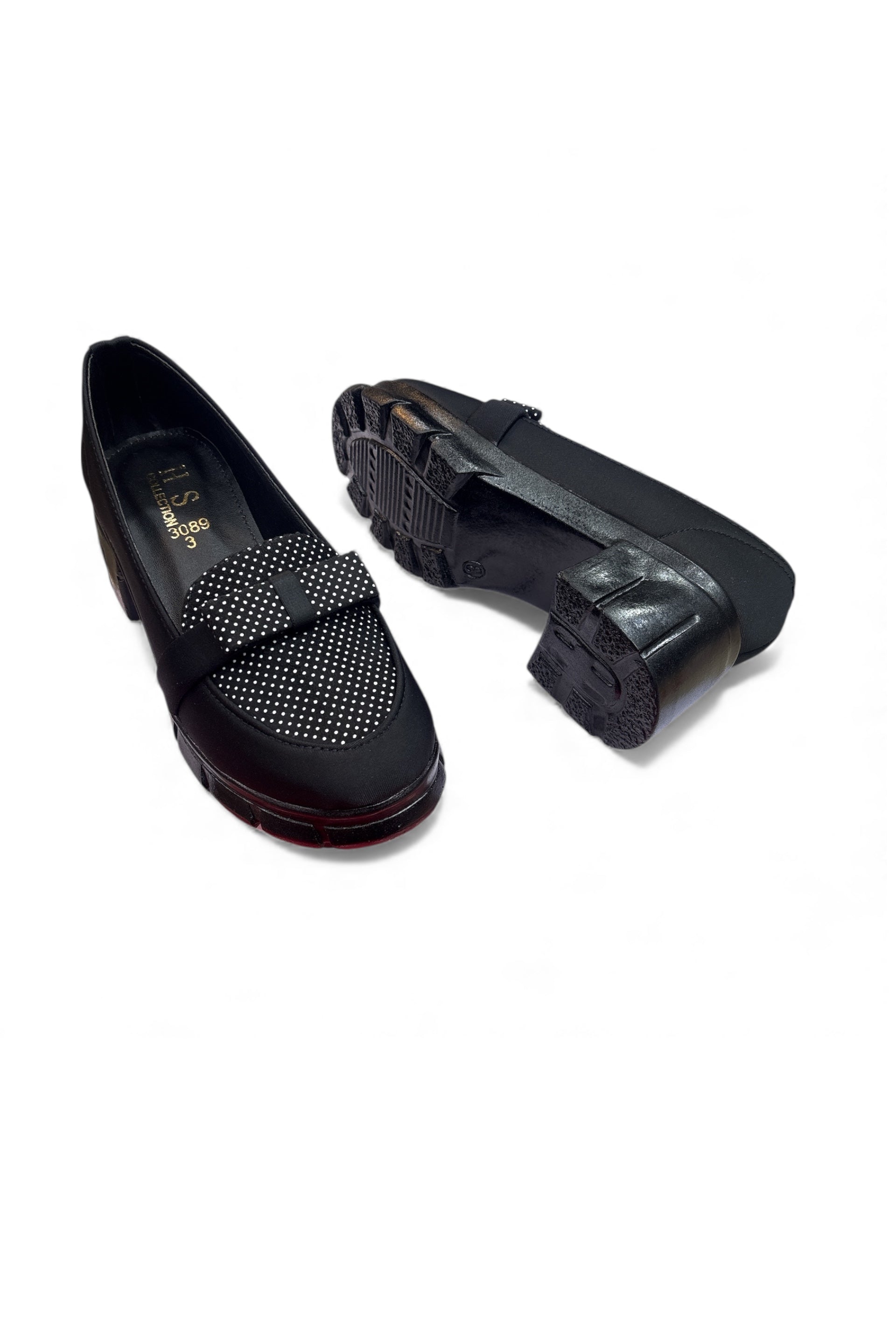 Black Elegance with a Twist KIDS FANCY COURT SHOES