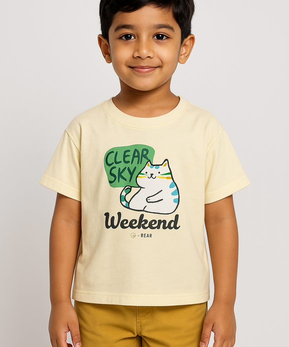 Boys Imported Slogan Graphic Printed Drop Shoulder T-Shirt