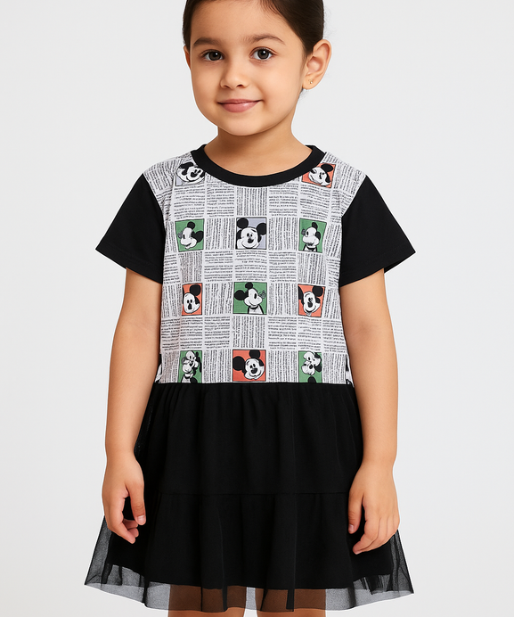 Girls Imported Soft Cotton Frock With Bottom Net