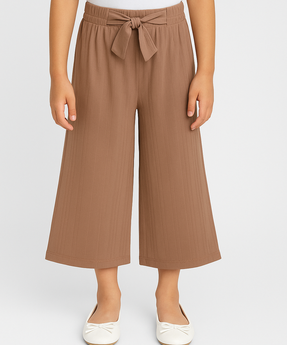 Girls Imported Linen Cotton Bell Bottom Plazo Trouser