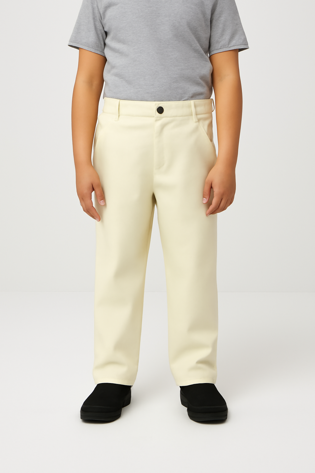 Kids Imported Off White Straight Fit Jeans