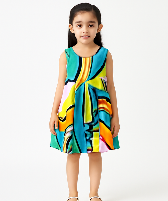 Girls100% imported All Over Printed Soft Cotton Multi Color Short Body Frock