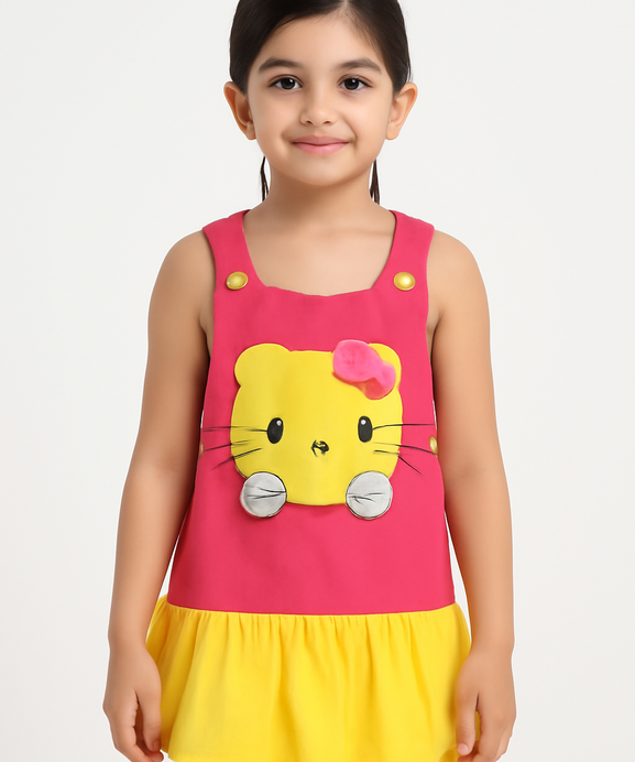 Girls100% imported Printed Soft Cotton Romper