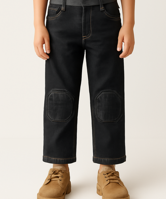 Kids Imported Dark Grey Straight Fit Jeans