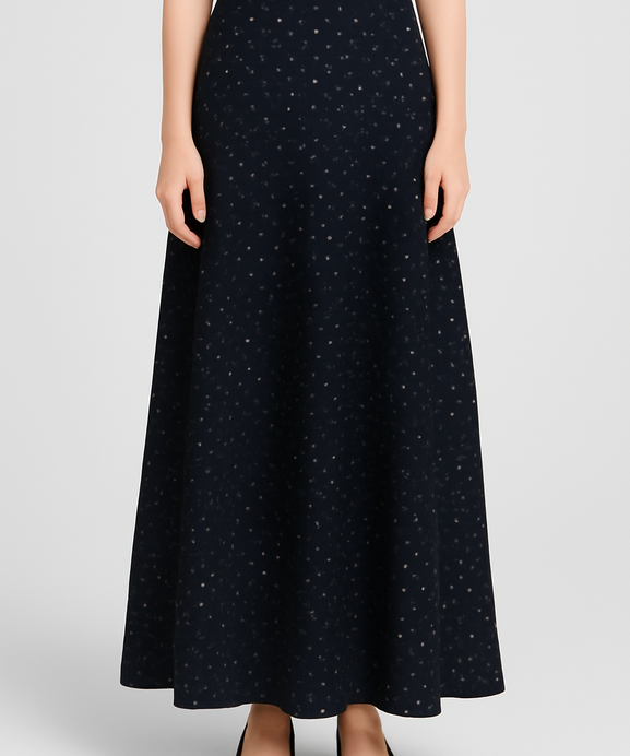 Imported Bell Bottom Black Chifon Skirt For Girls