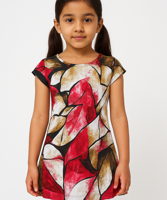 Girls100% imported All Over Printed Soft Cotton Multi Color Frock