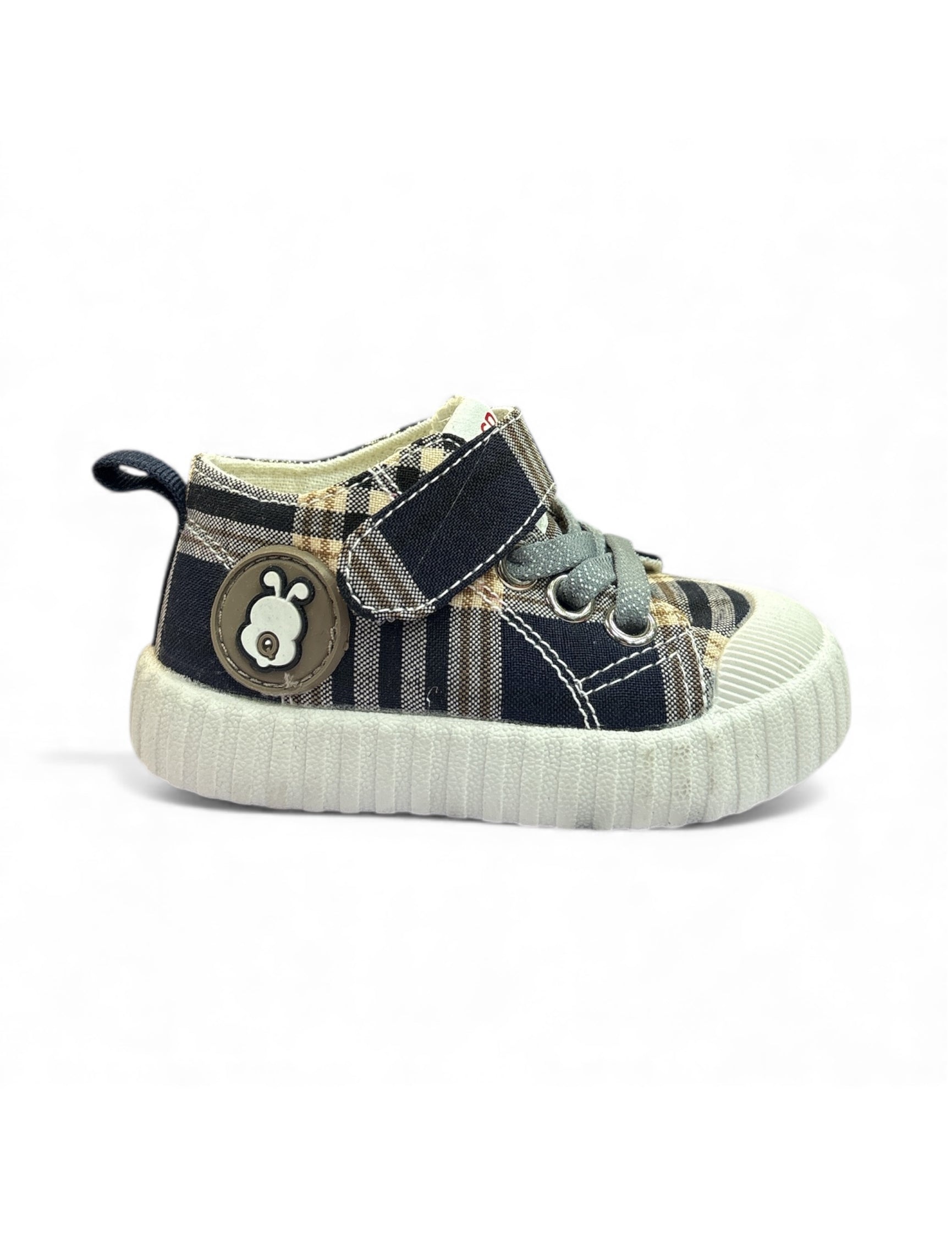 Imported- Plaid Paws Prewalker kid's sneaker