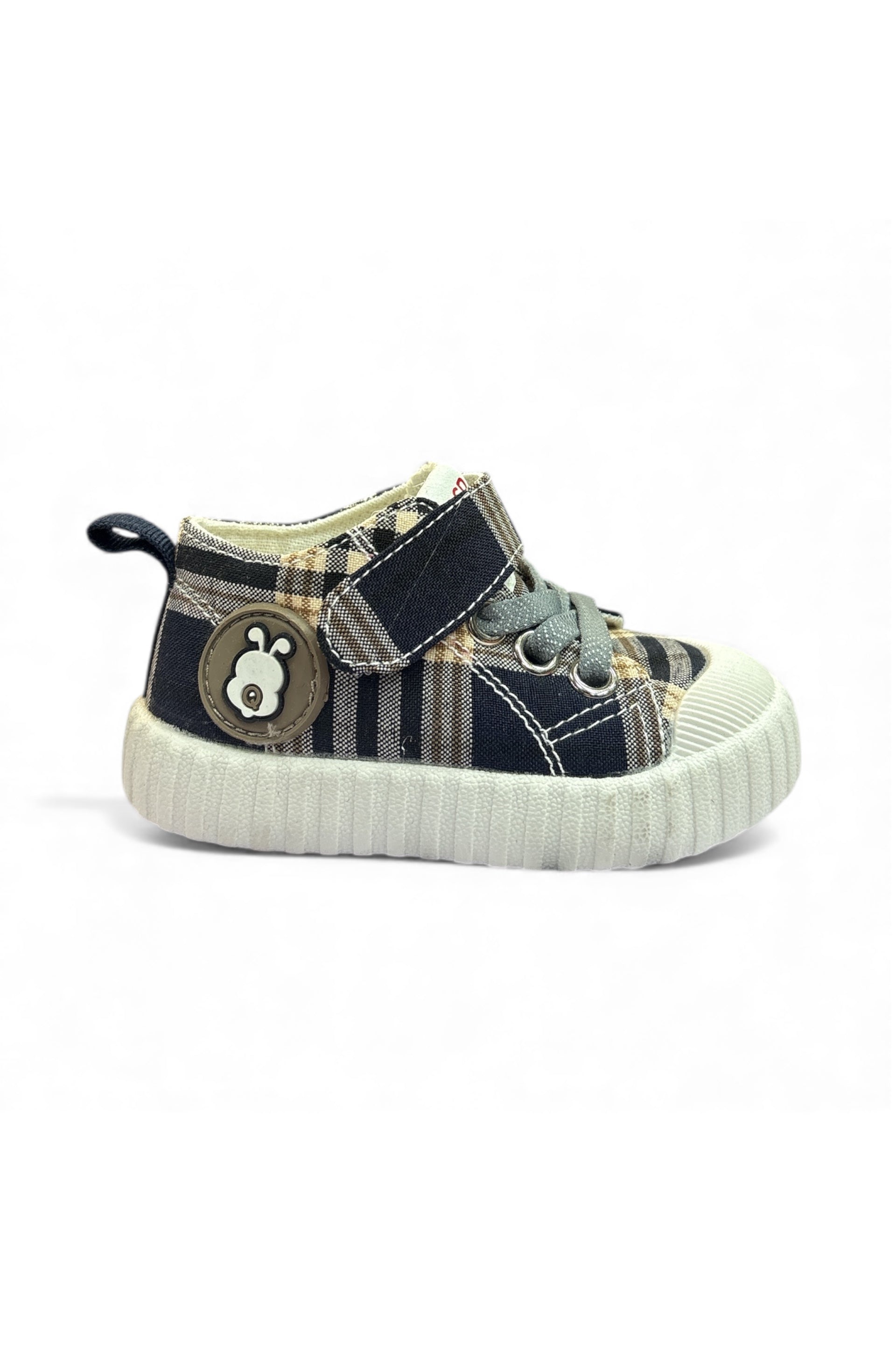 Imported- Plaid Paws Prewalker kid's sneaker